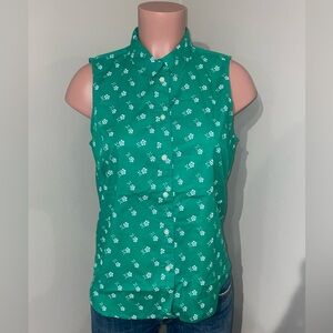 J. Crew Sleeveless Cotton poplin shirt in signature fit. Medium